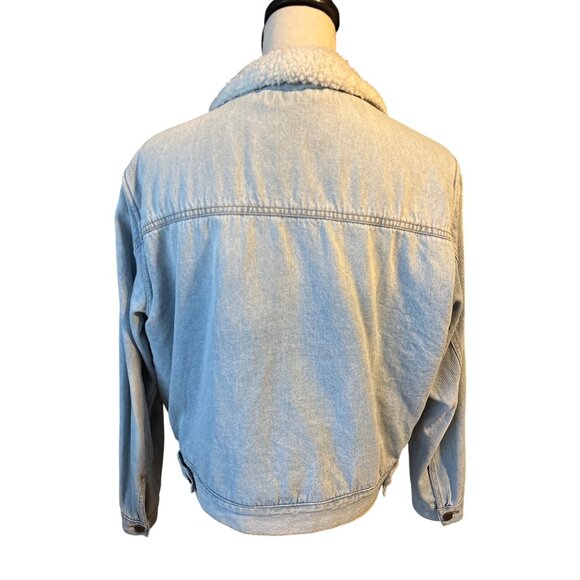 Ashley Vintage Charm Trucker Jean Sherpa-Lined Jacket Light Blue Size XL - Picture 3 of 6